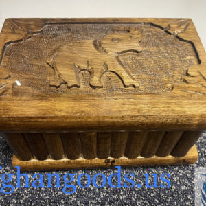 Handcarved wood puzzle box #017