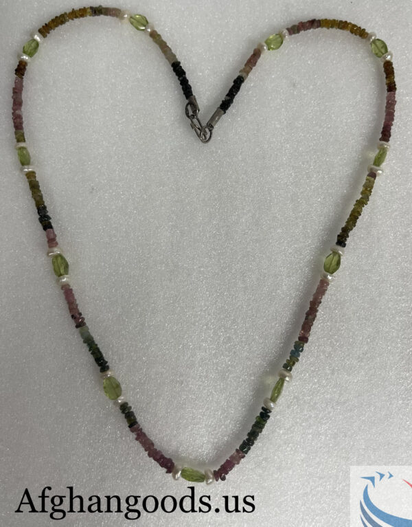 Tourmaline and Peridot Necklace #030 - Image 2