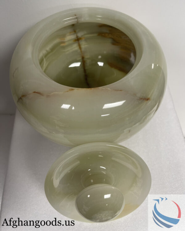 Green Onyx Bowl Handcarevd #016 - Image 2
