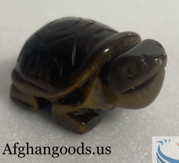 Tiger Eye Carved Turtle #043 - Image 2